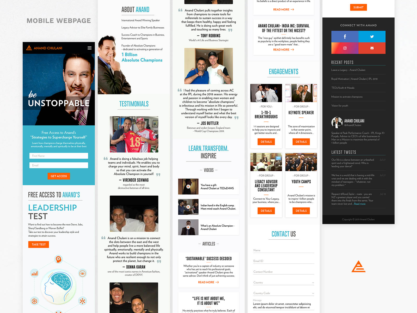 Mobile website for Anand Chulani