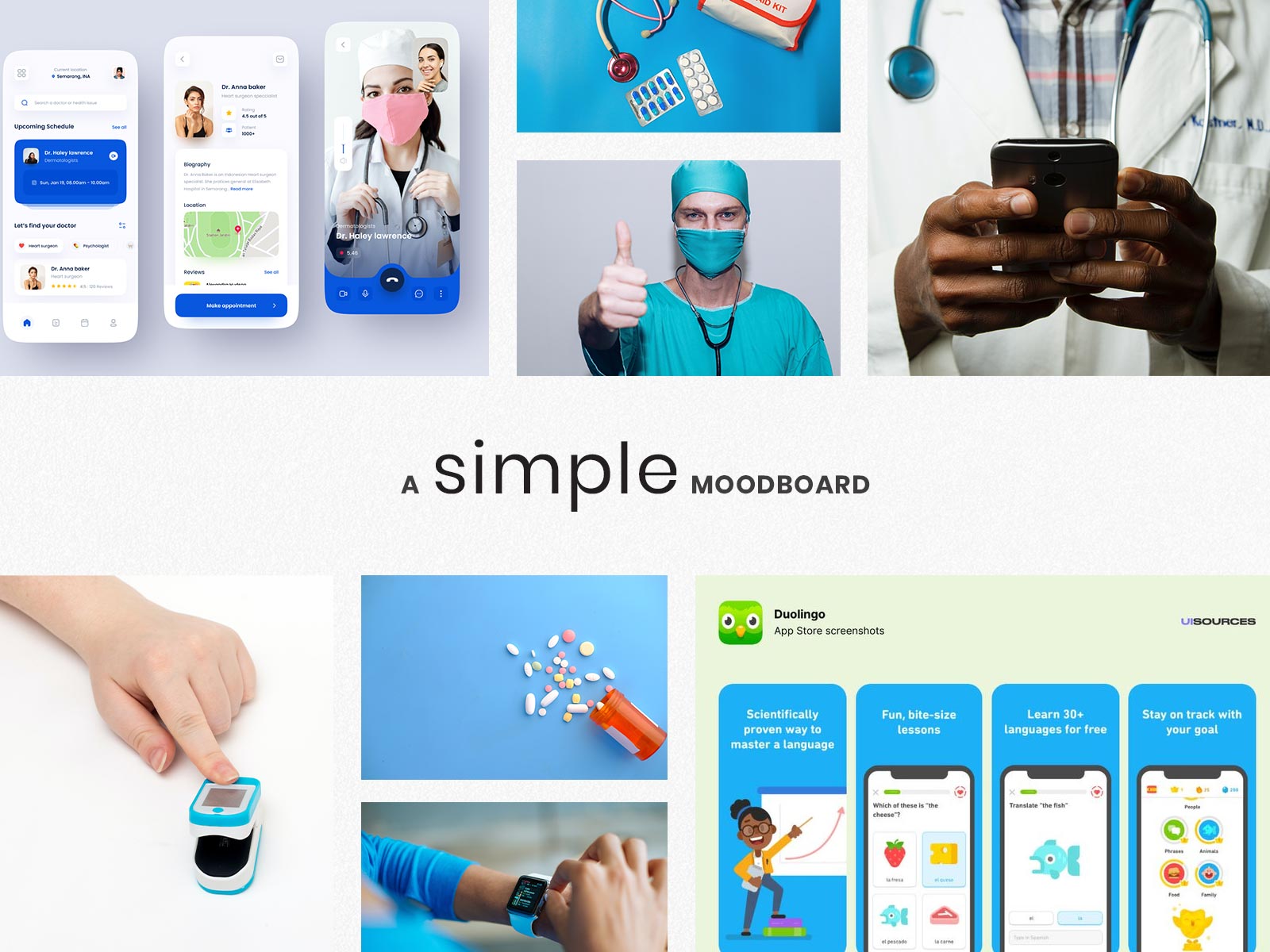 A condensed mood board for the App Interface